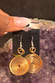 copper spiral handmade earrings