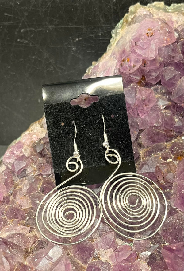 stainless steel spiral handmade earrings