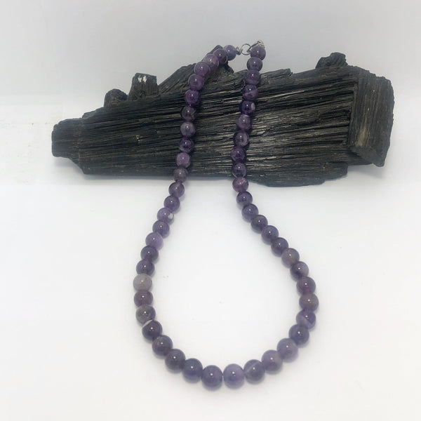 16 Inch Amethyst Beaded Necklace - Infinite Treasures, LLC