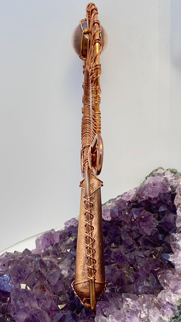 Copper Sphere and Wand Healing Ankh - Infinite Treasures, LLC