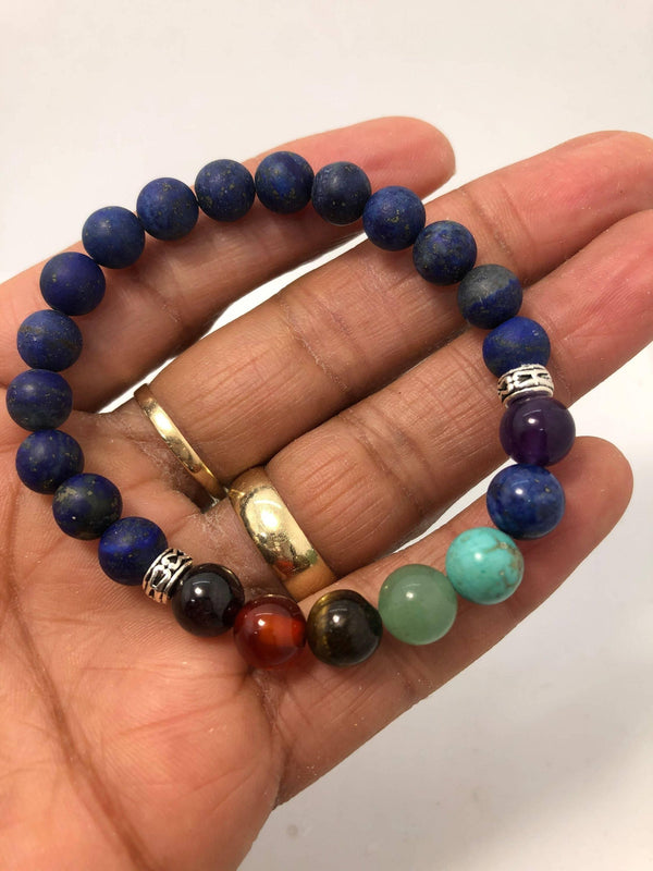 Pick your Gemstone  Chakra Stretchy Bracelet - Infinite Treasures, LLC