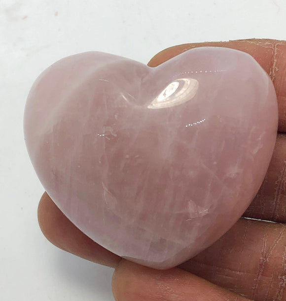 Rose Quartz 1.75-inch Puffy Heart - Infinite Treasures, LLC