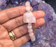 8mm Rose Quartz with Rough Rose Quartz Stretchy Bracelet - Infinite Treasures, LLC