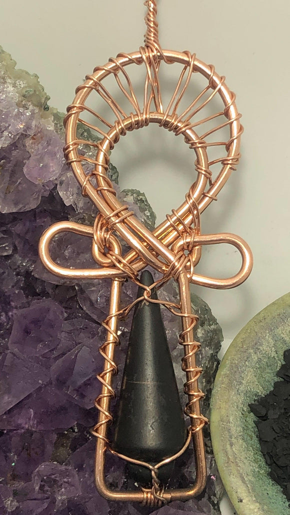 Shungite Wearable Ankh EMF and 5G Protection - Infinite Treasures, LLC