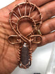 South African Spirit Quartz Egyptian Kemetic Coptic Cross Copper Ankh Wirewrapped Pendant Necklace - Infinite Treasures, LLC