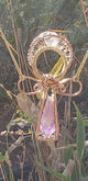 Third eye opener Ankh Crystal Amethyst with Clear Crystal Sphere - Infinite Treasures, LLC